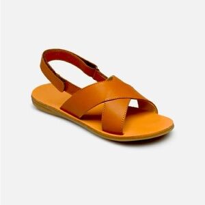 Naturino Imani tan leather cross strap sandals EUR Sz 35
